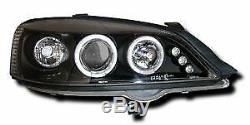 Vauxhall Astra G Mk4 98-03 Black Led Angel Eye Projector Front Headlights