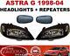Vauxhall Astra G Mk4 Pair Black Headlights + Smoked Side Repeaters Headlamps Gsi