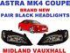 Vauxhall Astra Mk4 1998-04 Coupe Bertone Pair Of New Black Headlights Headlamps