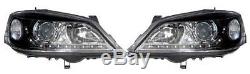 Vauxhall Astra Mk4 98-04 Projector Headlights Chrome Inner Black DRL Strip Pair